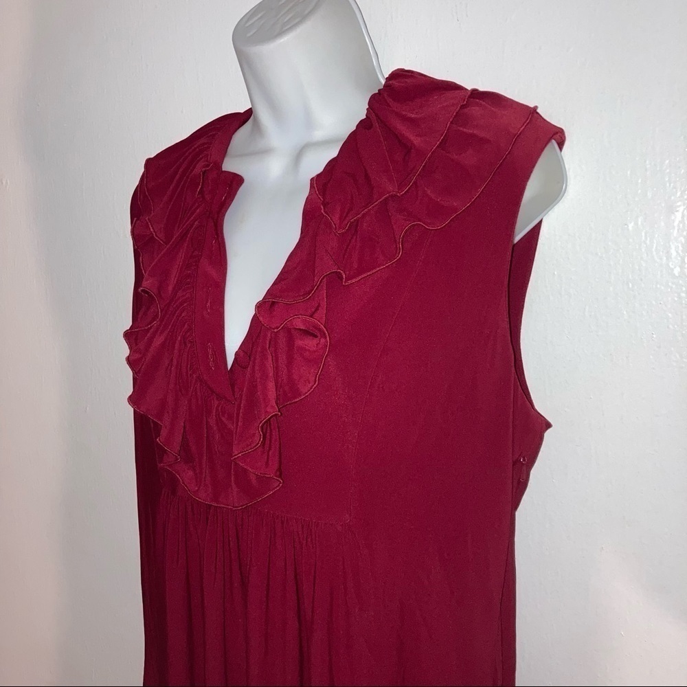 ABS Essentials Stretch Shift Sleeveless Dress Red L - Picture 3 of 6